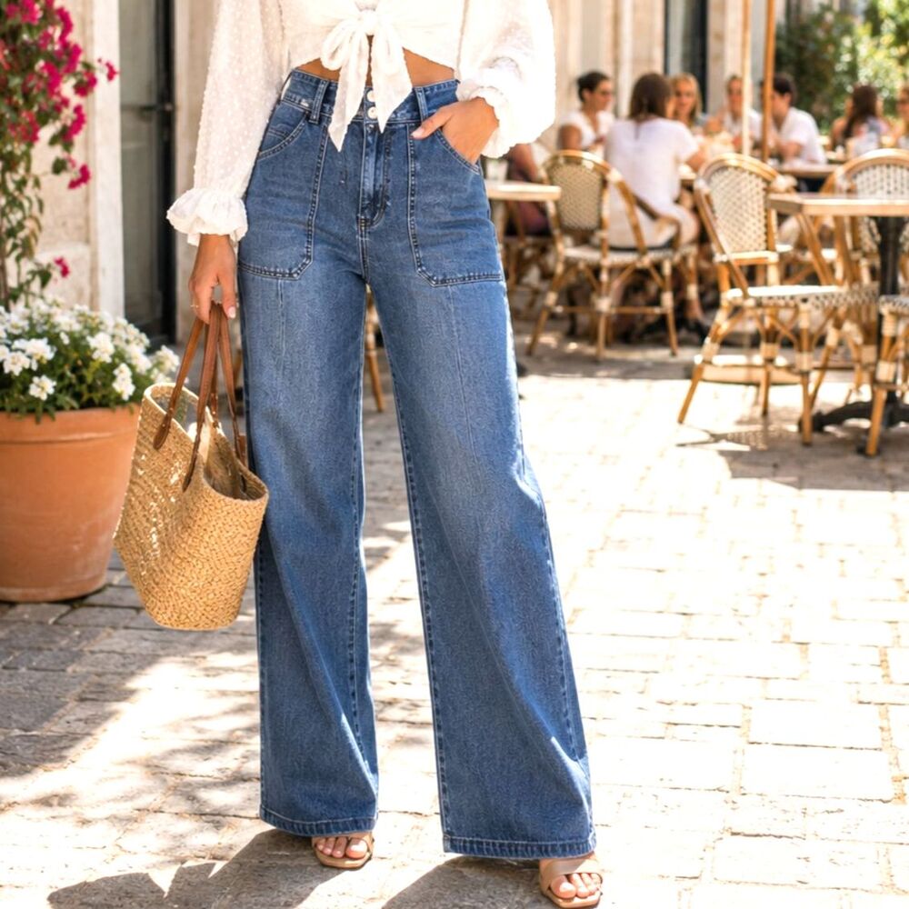 American Eagle Super High Rise Baggy Wide Leg Jeans 000 Short